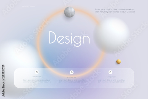 Abstract transparent glass. Element with blur geometric, circle shape, gradient color background. Modern vector design. Creative Glass morphism for business landing page, banner, poster template