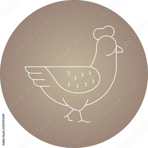 Chicken single vector icon illustration