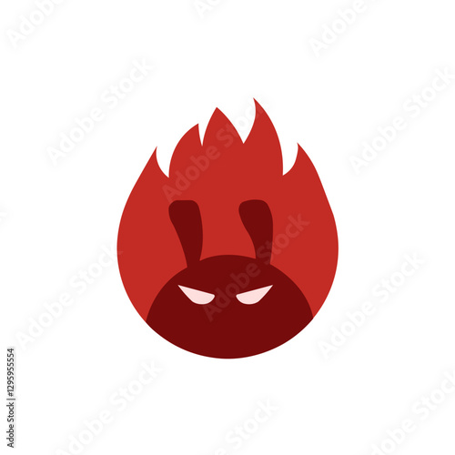 Benchmark Icon – Flaming Mascot. EPS10
