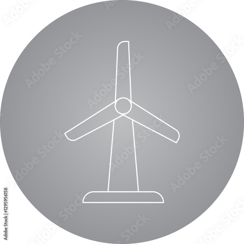 Windmill single vector icon illustration