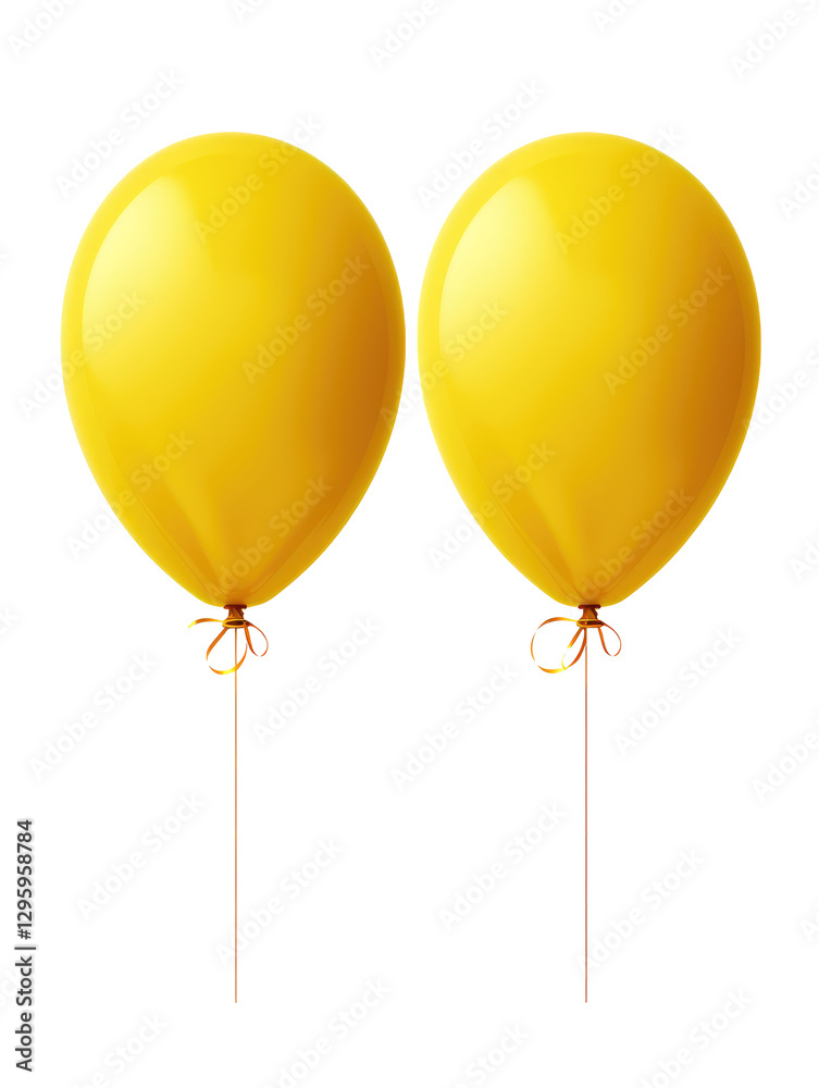 yellow balloon 3d render on transparent background yellow balloon 3d render on transparent background