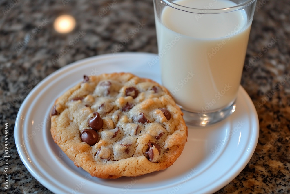 Homemade chocolate chip cookies with milk Homemade chocolate chip cookies with milk