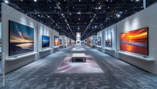 Smart Home art gallery with adjustable displays and information screens
