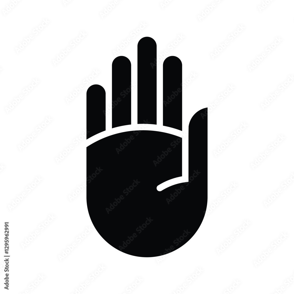 Palm Icon. Illustration of Stop Sign Hand, Raised Hand Sign Participation, Volunteer Sign Hand Gesture. Palm Icon. Illustration of Stop Sign Hand, Raised Hand Sign Participation, Volunteer Sign Hand Gesture.