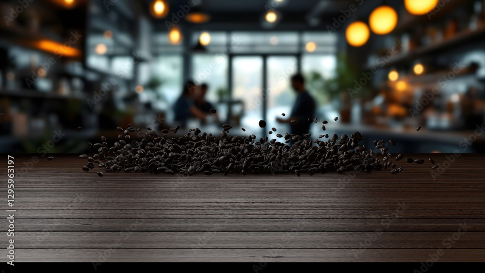 Obraz premium coffe beans falling 0