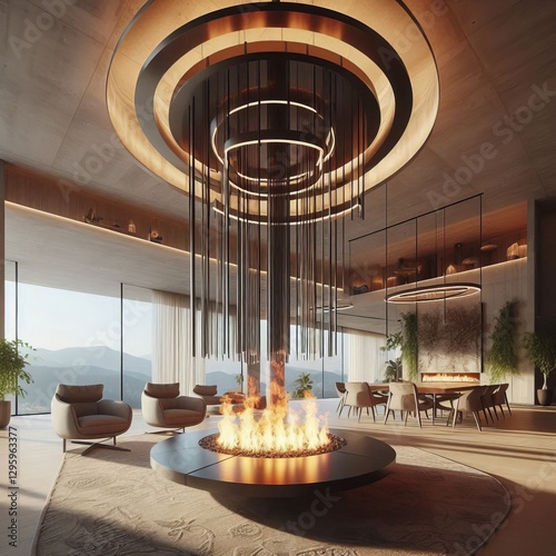 Suspended from the ceiling this ultra modern style provides degr photo
