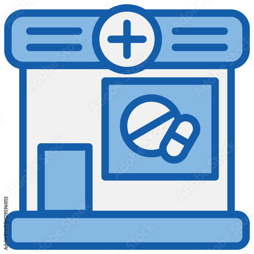 Pharmacy Blue White Icon