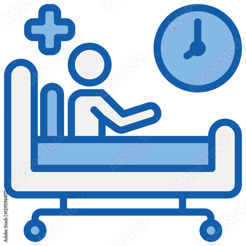 Inpatient Blue White Icon
