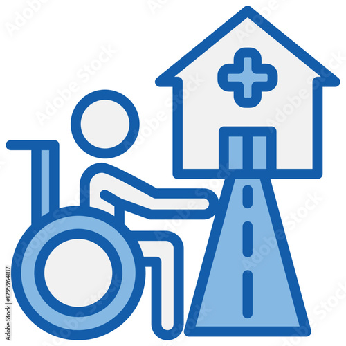 Outpatient Blue White Icon