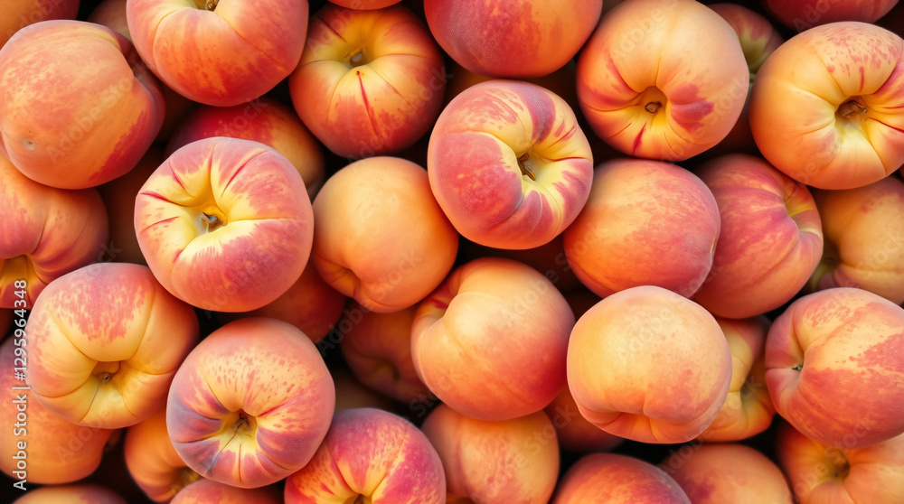 Top view angle background of peach fruits. Top view angle background of peach fruits.