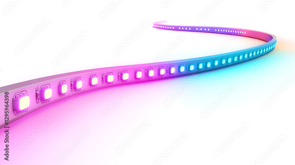 Fototapeta premium White background۔ Colour full line. Different colours are visible.Teaching Model for Ventilation and Perfusion Mismatching.