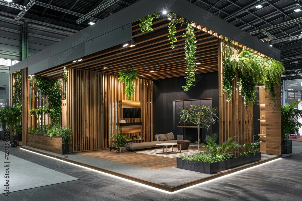 Fototapeta premium Modern Office Interior. Green Office Ecological Materials, Green Technology, and Energy-Efficient Solutions for a Carbon-Neutral Future