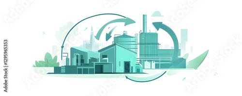 An industrial plant utilizes closed loop manufacturing processes