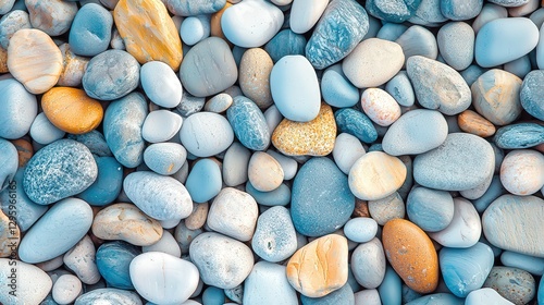 Wallpaper Mural Smooth Blue And Beige Pebbles With Natural Textures In A Harmonious Organic Arrangement Torontodigital.ca