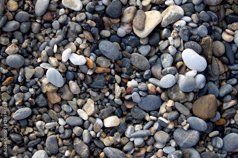 Sea shore pebbles texture. Background for banner, backdrop or texture for 3D mapping Sea shore pebbles texture. Background for banner, backdrop or texture for 3D mapping