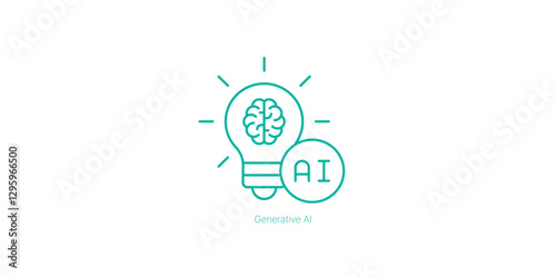 Generative AI for Creating Synthetic Data, Art, and Content Generation Vector Icon