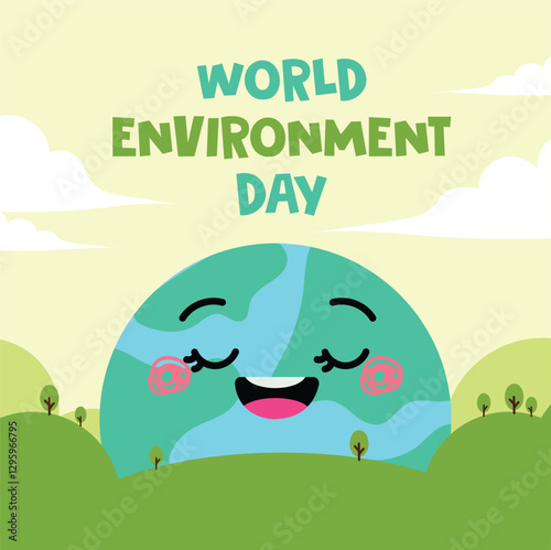 Illustration for Earth Day, promoting environmental awareness, sustainability, nature conservation. Highlights global efforts to protect the planet, reduce pollution, and embrace eco-friendly practice