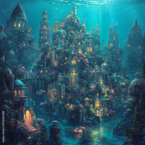 coral reef in the red sea under water city 