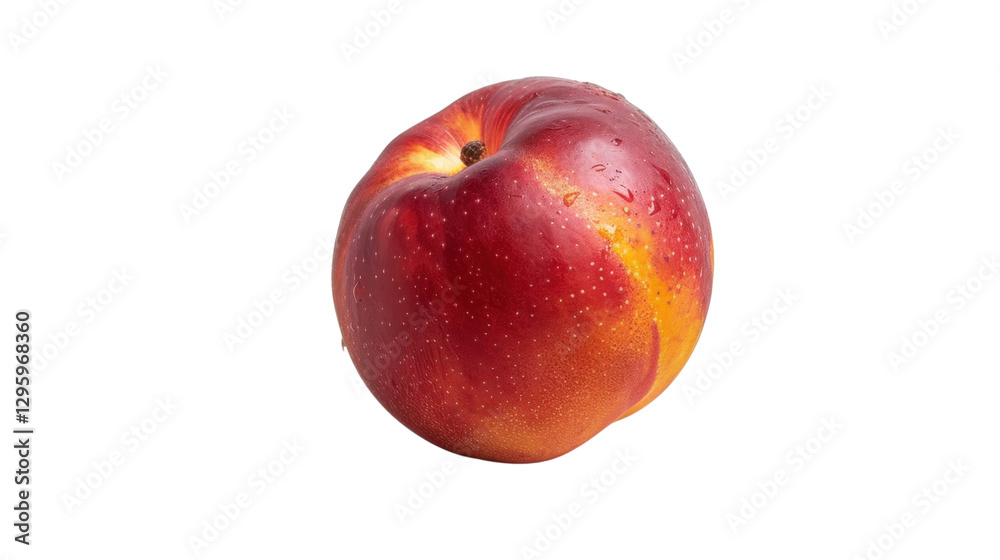 Ripe nectarine fruit with water drops on transparent background Ripe nectarine fruit with water drops on transparent background