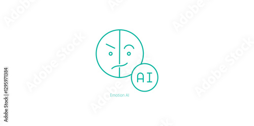 Emotional AI for Human-Centric Artificial Intelligence Interaction Vector Icon