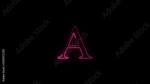 A text icon animation by red neon on black background.
