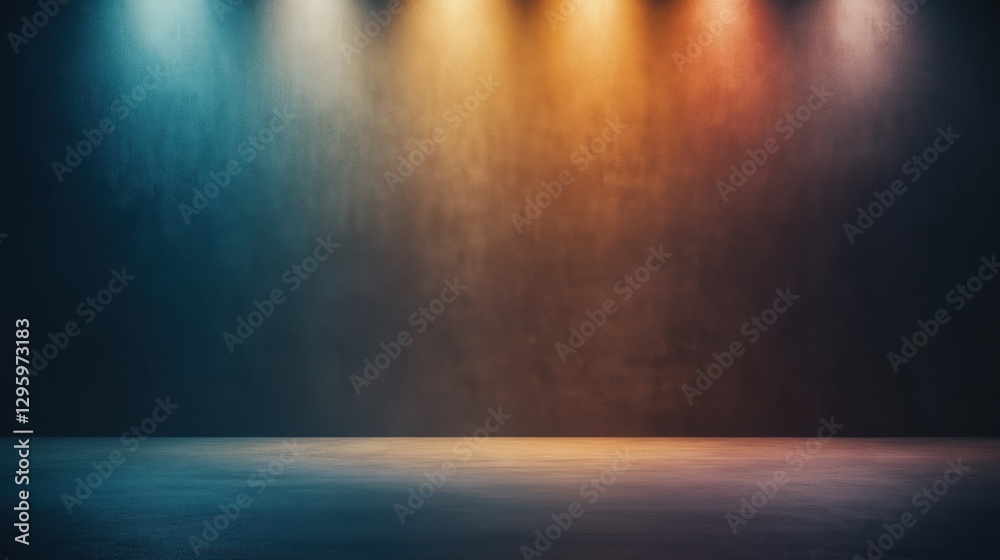 Obraz premium A dark room with a stage and lights