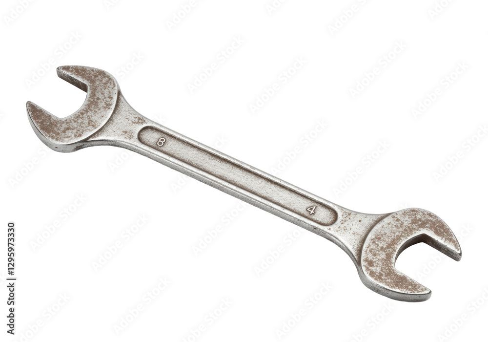 Isolated Used and Slightly Rusty Wrench Isolated Used and Slightly Rusty Wrench