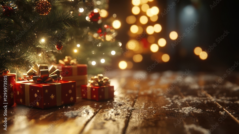 Festive gifts under Christmas tree Festive gifts under Christmas tree