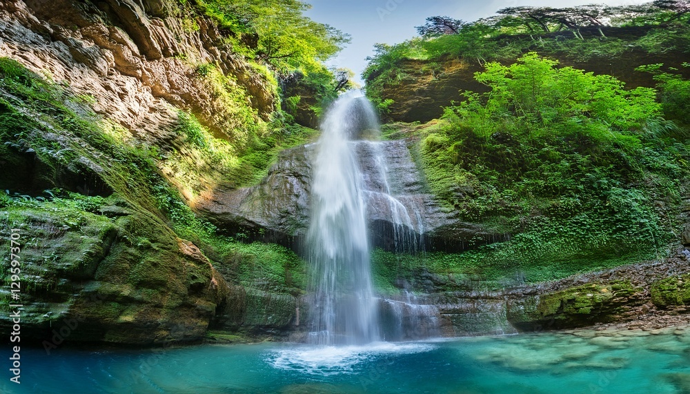 A close-up of a cliffside waterfall, with the clear water falling over the edge and splashing into the pool below, capturing the motion and natural beauty.
A close-up of a cliffside waterfall, with the clear water falling over the edge and splashing into the pool below, capturing the motion and natural beauty.