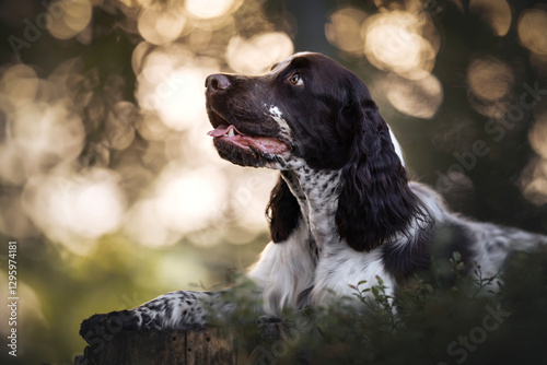 Adorable portrait of springer spaniel puppy