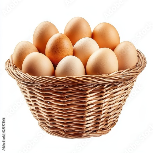 Wallpaper Mural Egg Basket Filled with Fresh Farm Eggs on White Background Perfect for Recipes and Displays Torontodigital.ca