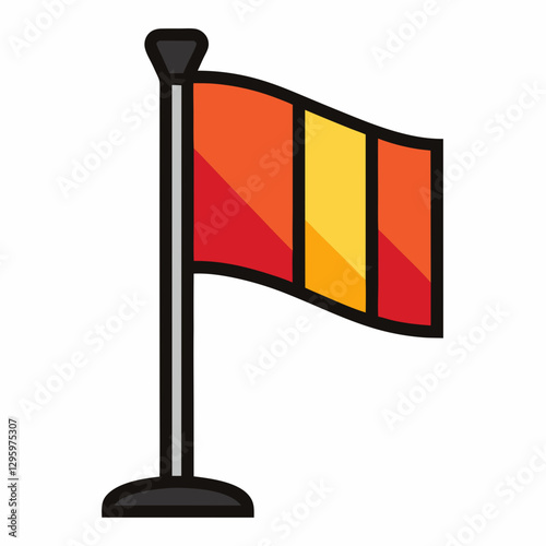 Referee Flag waving in the wind