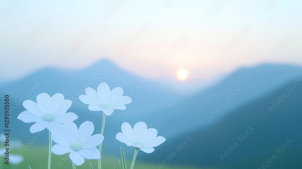 Obraz premium Flower patterns on the mountain