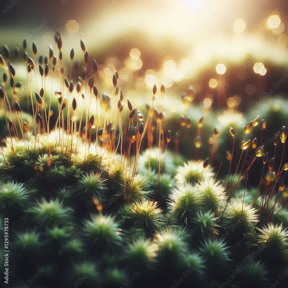 Obraz premium Macro shot of moss and small plants