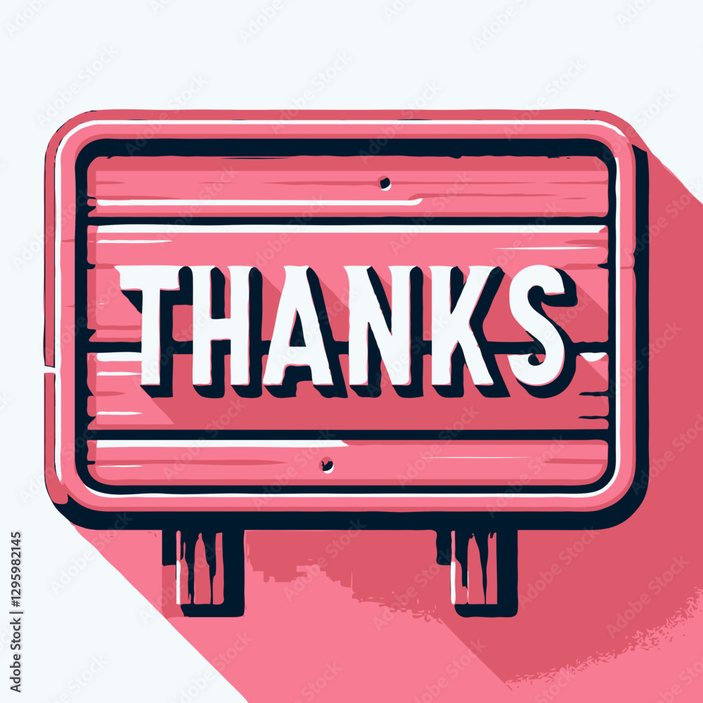 Retro-style pink sign with 