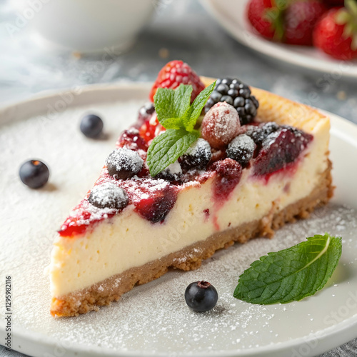 delicious berry cheesecake slice