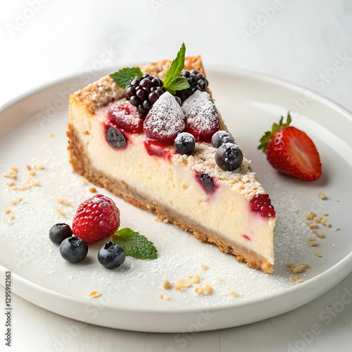 delicious berry cheesecake slice