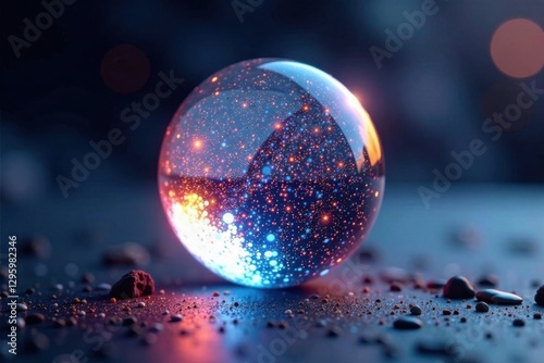 Iridescent sheen on translucent orb, light, sheen, glow