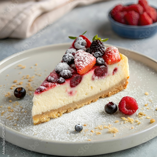 delicious berry cheesecake slice