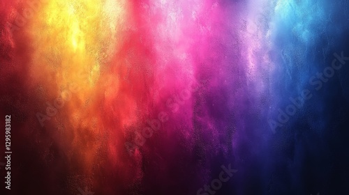 Concrete Space Illuminated by Neon Lights Background
