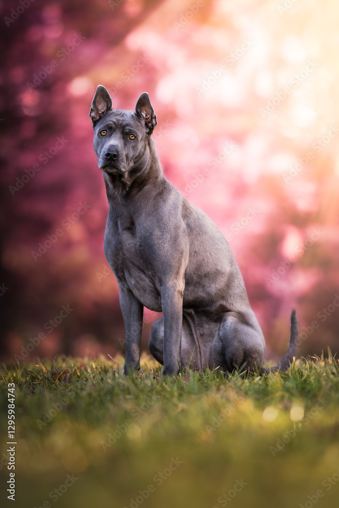 Thai ridgeback dog in the forest Thai ridgeback dog in the forest