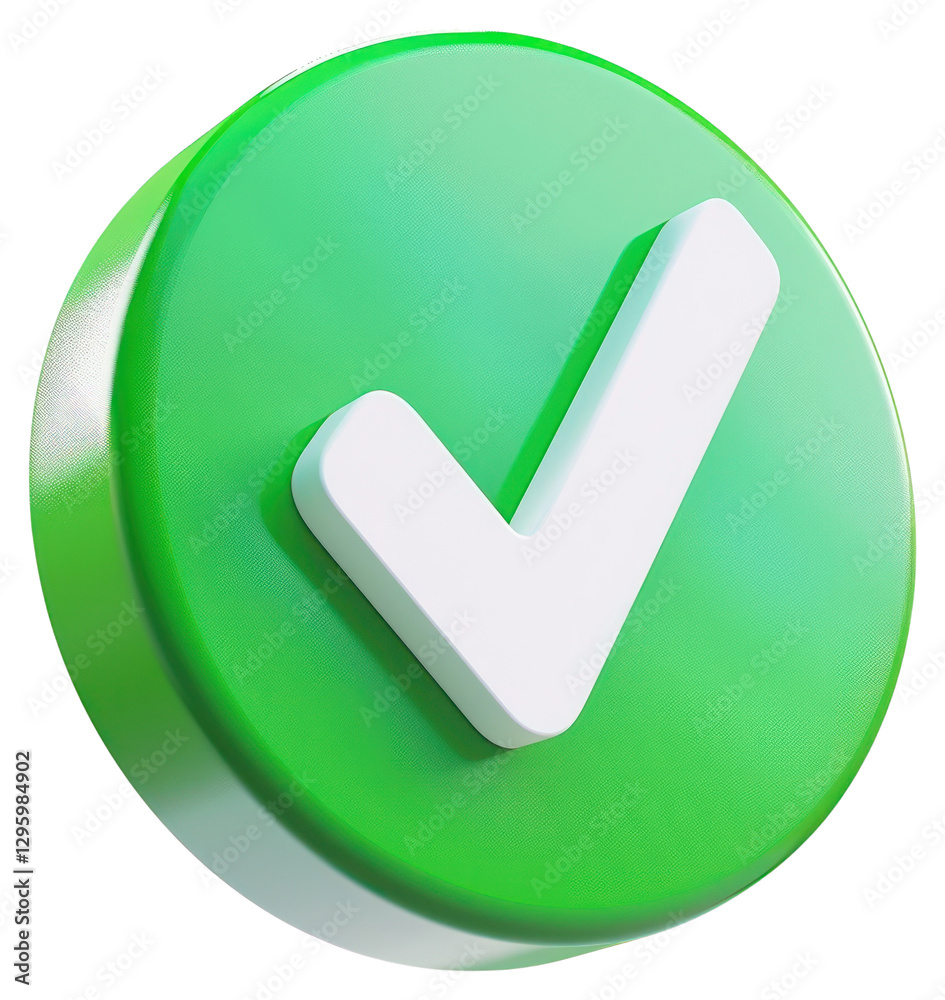 PNG 3d white check accept symbol green icon. PNG 3d white check accept symbol green icon.