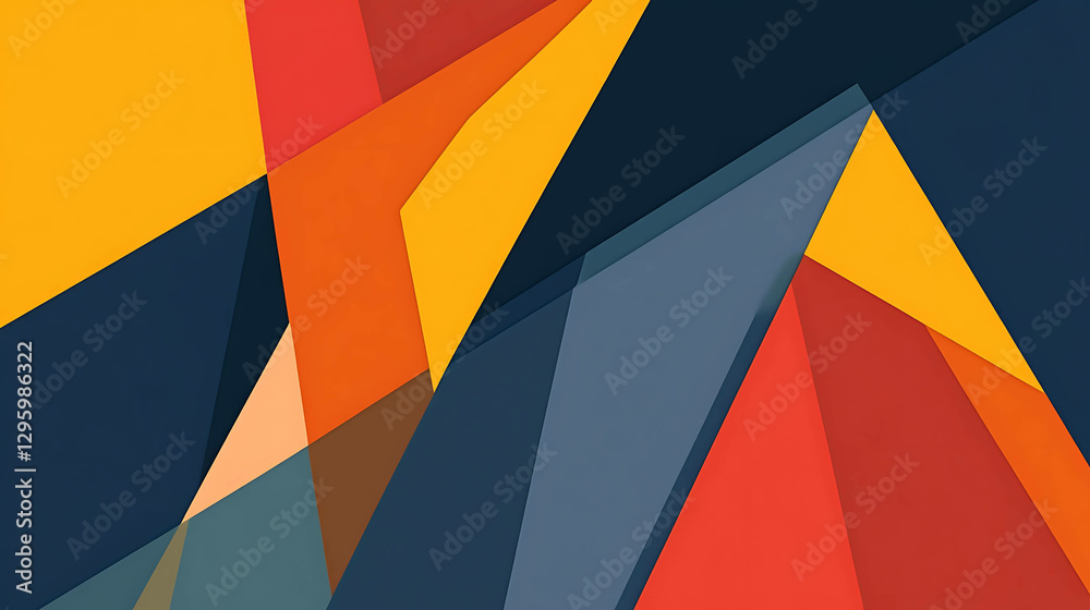 Obraz premium A dynamic abstract composition of overlapping triangles