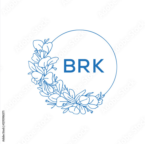 BRK letter logo design with white background in illustrator, vector logo modern alphabet font overlap style. calligraphy designs for logo, Poster, Invitation, etc.