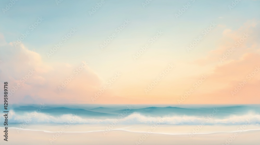 Obraz premium A beautiful ocean scene with a bright orange and pink sky