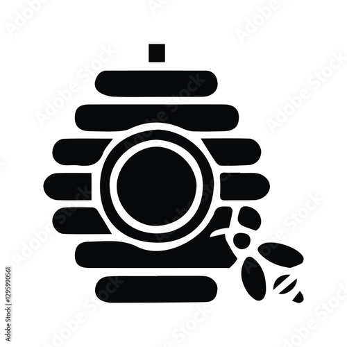 Bee hive icon. Illustration of a Bee hive that produces sweet honey.