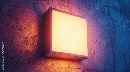 Lighted square on a wall