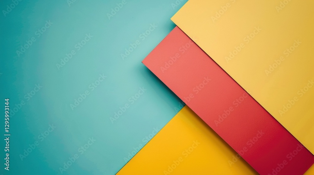 A minimalist graphic design featuring typography and a colorful palette.