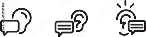 listening skills icon  , Vector illustration