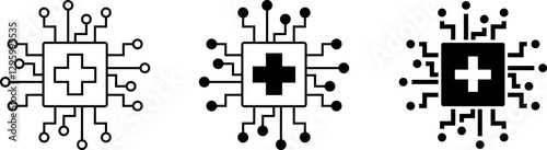 Digital healthcare icon , Vector illustration